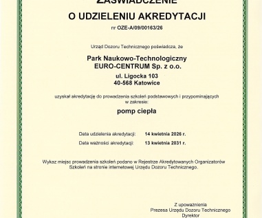 Aktualne akredytacje pracowni szkoleniowych 